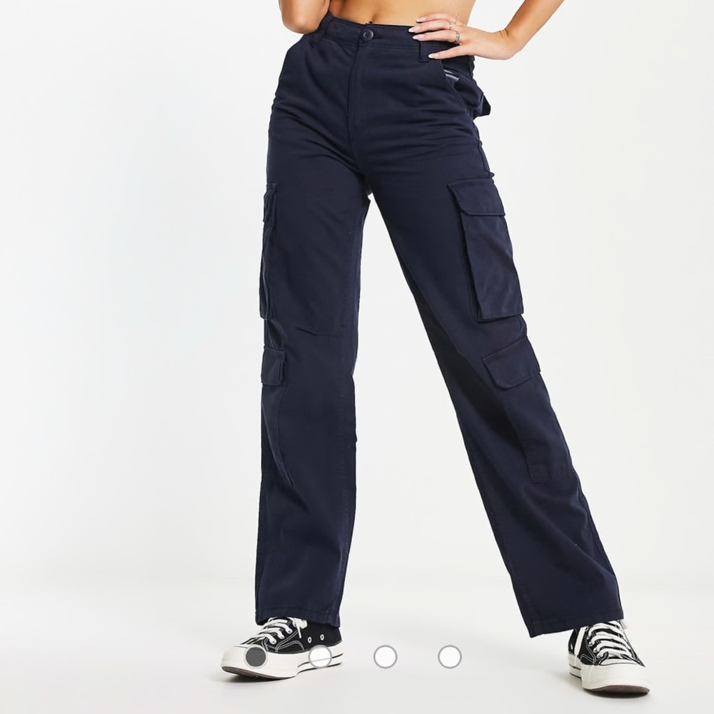 Bershka Navy Cargo Pants